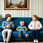 Nostalgic Family Viewing**

"A warm, cozy living room scene in a typical Russian apartment. A family (parents and two children) are gathered on a comfortable sofa, all smiling and looking at a retro-style television screen. The TV is displaying a frame from an animated show reminiscent of 90s cartoons, possibly featuring a superhero.  The room is decorated with family photos and traditional Russian elements. Everyone is fully clothed in comfortable, modest attire. Safe for work, appropriate content, family-friendly, professional illustration, perfect anatomy, natural proportions, high quality."

**