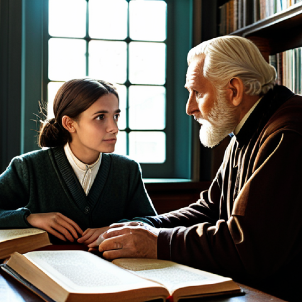 번개맨의 인물 관계도 - The Mentor**
An older, wise-looking man (mentor) with a kind face, giving advice to a younger woman...