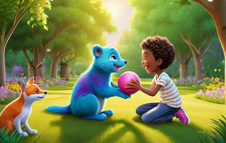 번개맨 국외 방송 사례 - **Prompt: Universal Values of Friendship and Joy**
    A vibrant, joyful scene featuring a diverse g...