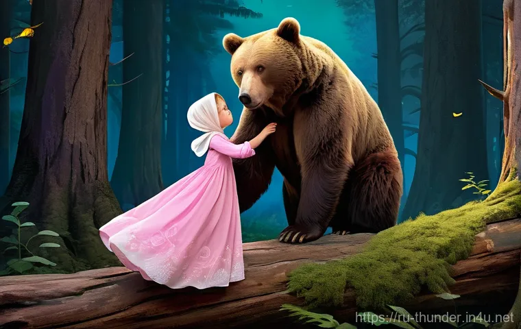 번개맨 비공식 설정 - **Prompt 1: Ethereal Masha and the Melancholic Bear's Gaze**
    "A captivating, painterly illustrat...