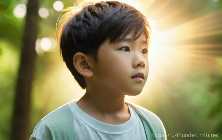 번개맨 첫 번째 방영 스토리 - **Prompt 1: The Origin of Lightning Power**
"A young Korean boy, around 10 years old, with an ex...